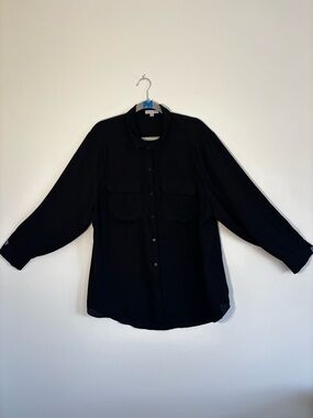 Equipment Black Silk Button-Down Shirt